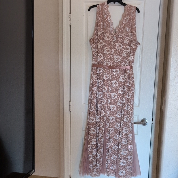 Chic Floral Lace Maxi Dress in Blush NWOT - Picture 5 of 9